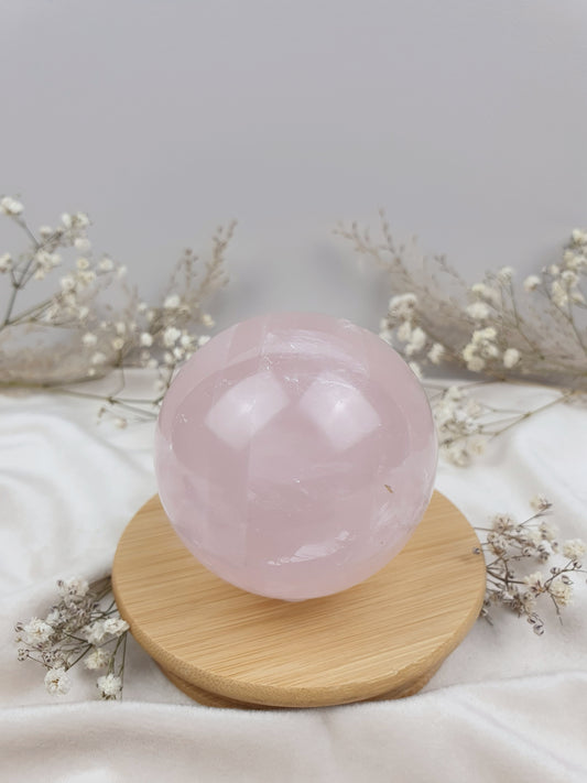 Rosenquarz Kugel mit Stern (1)