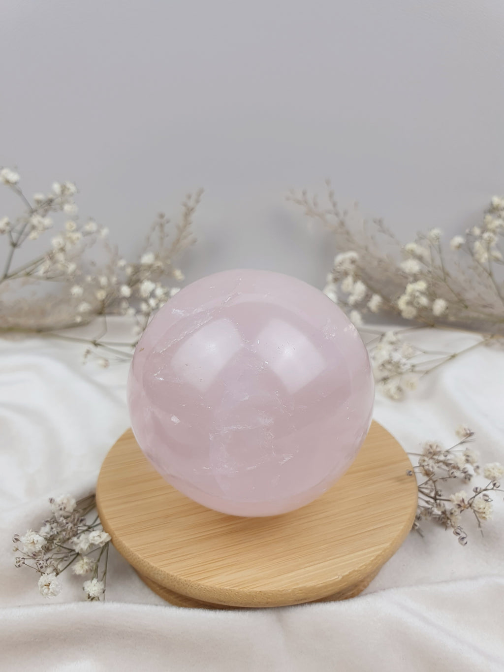 Rosenquarz Kugel mit Stern (1)
