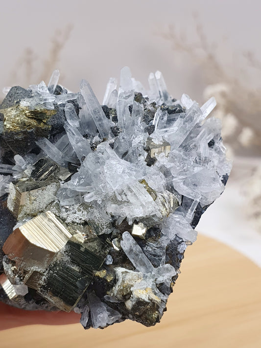 Quarz mit Pyrit Cluster (2)