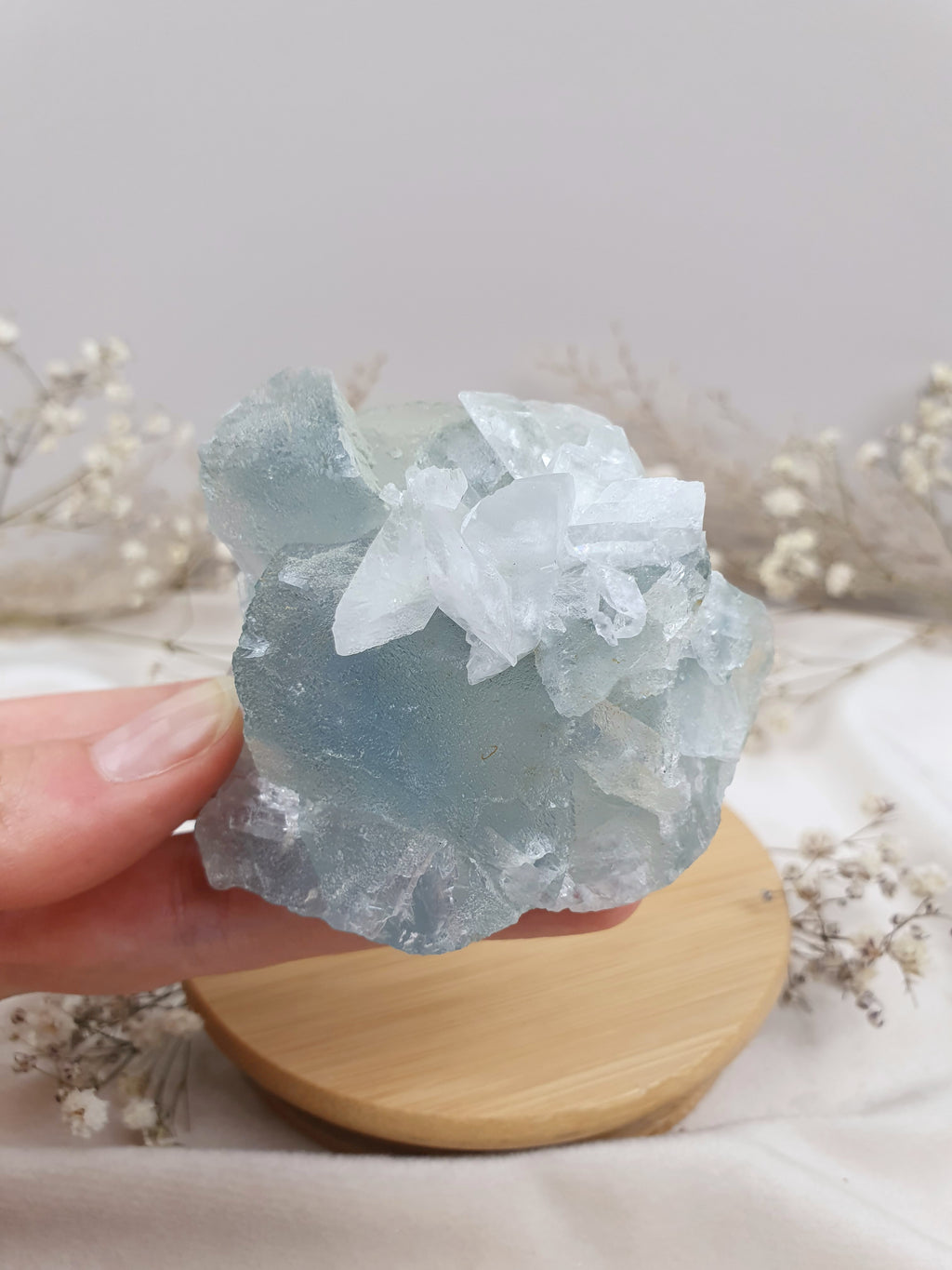 Fluorit Stufe mit Calcit