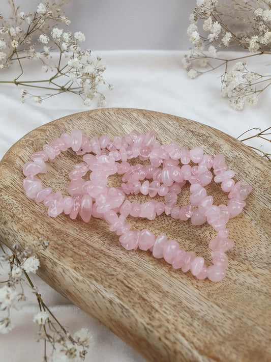 Rosenquarz Splitterarmband