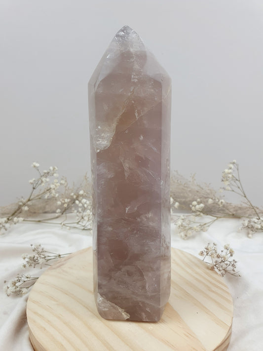 Dunkler Rosenquarz Turm (XL)