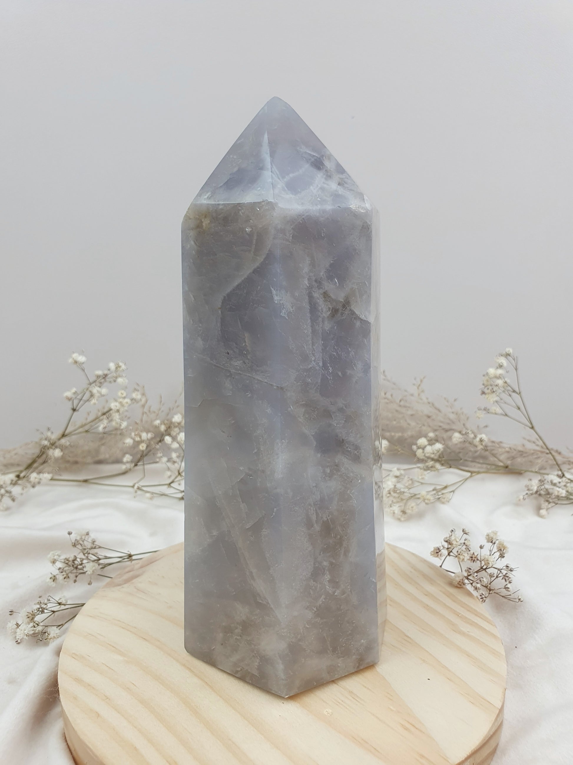 Blauer Rosenquarz Turm (XL)