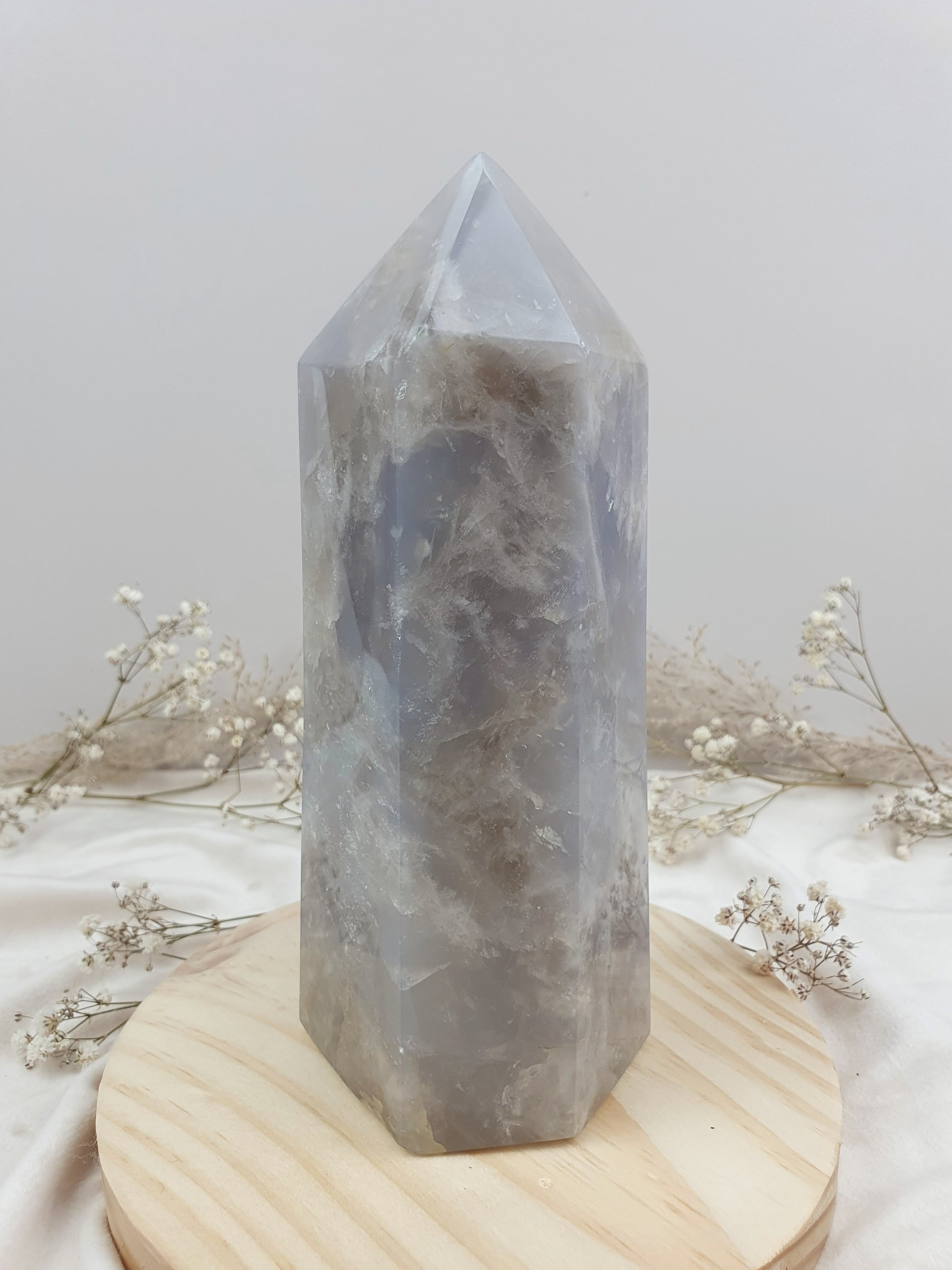 Blauer Rosenquarz Turm (XL)