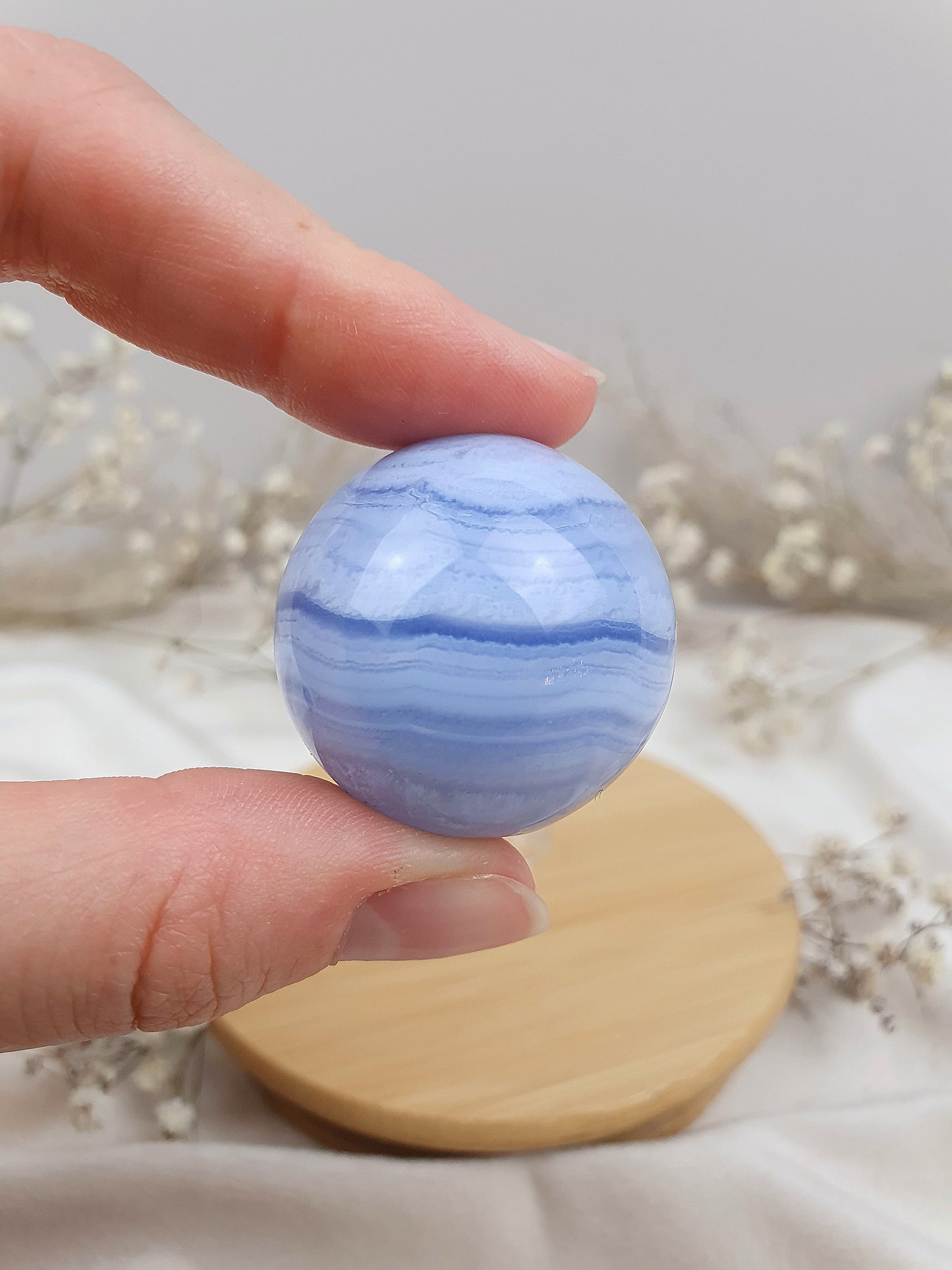 Blaue Chalcedon Kugel (1)