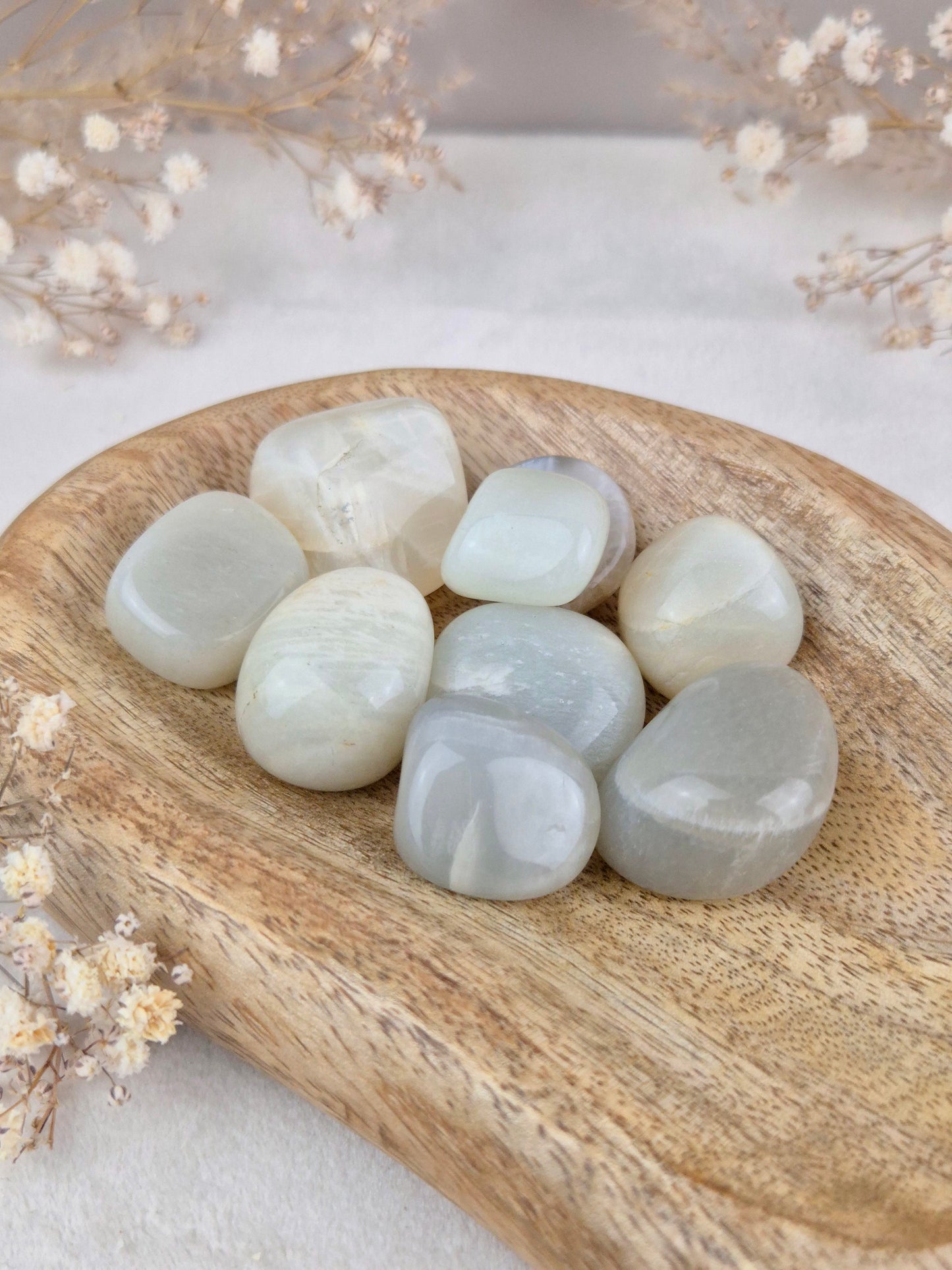 Grüne Mondstein Trommelsteine