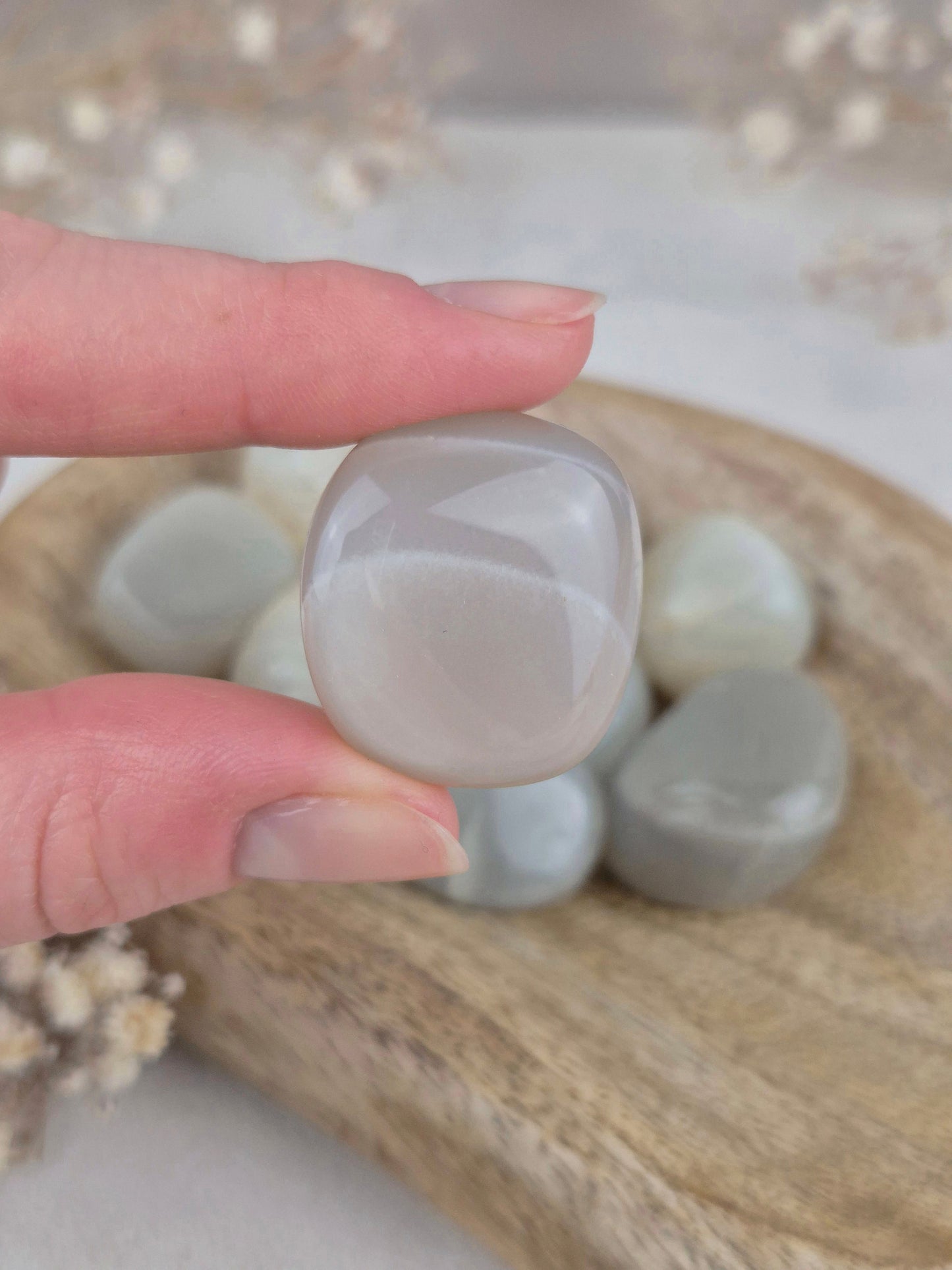 Grüne Mondstein Trommelsteine