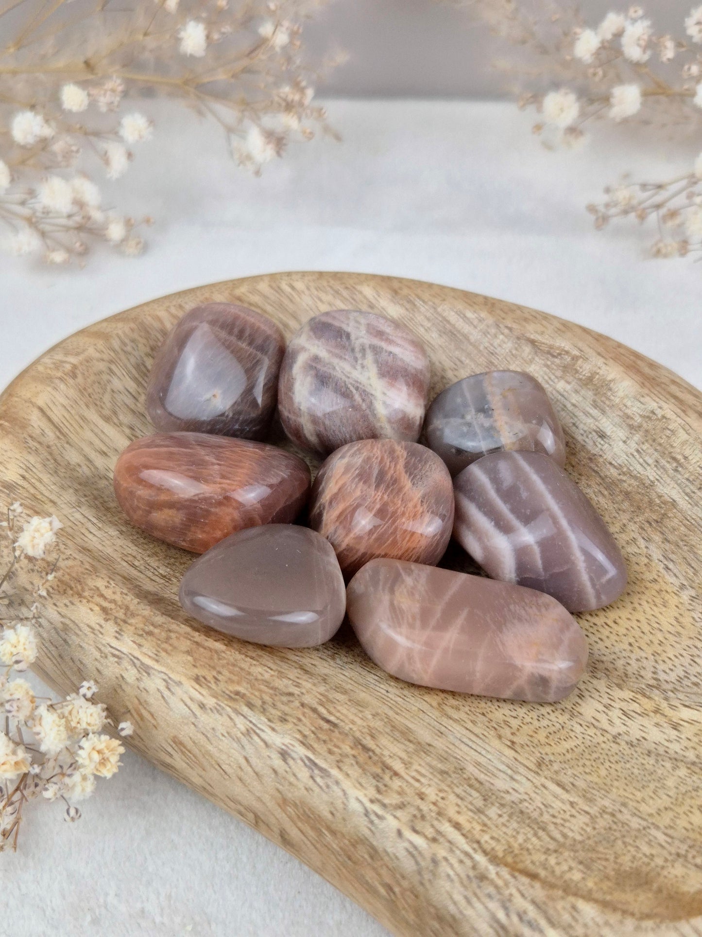 Braune Mondstein Trommelsteine