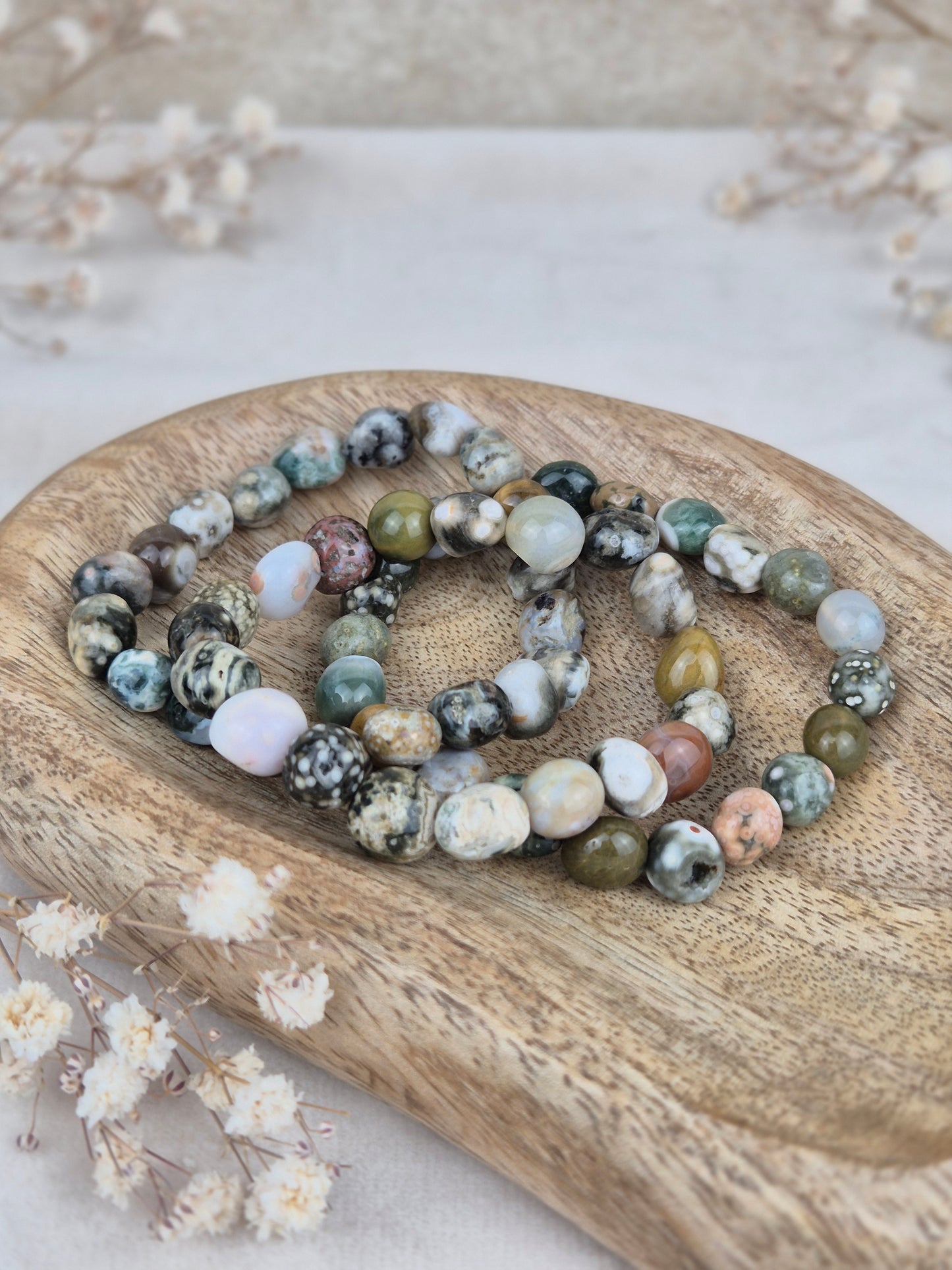Ozeanjaspis Armband Nuggets