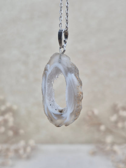 Achat mit Druse Anhänger (4), 925 Silber