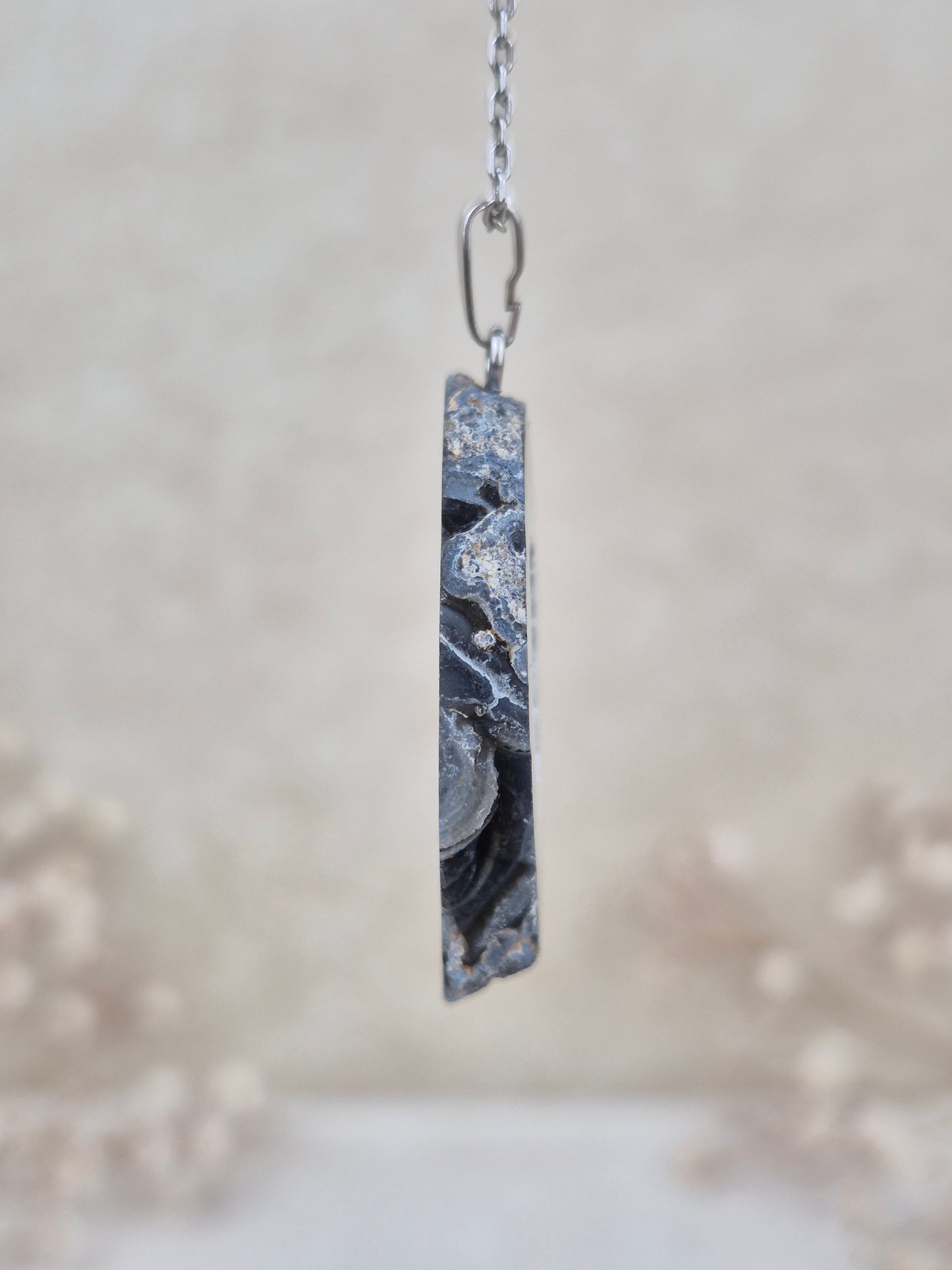 Achat mit Druse Anhänger (2), 925 Silber