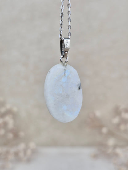 Weißer Labradorit Anhänger (1), 925 Silber