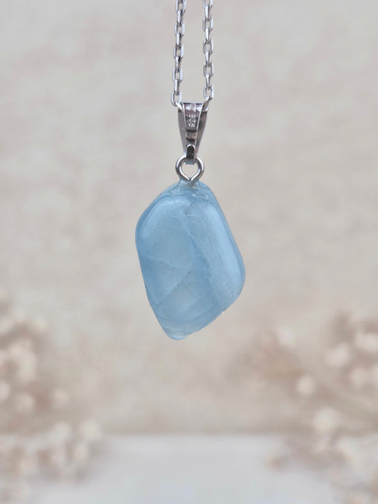 Aquamarin Anhänger (2), 925 Silber