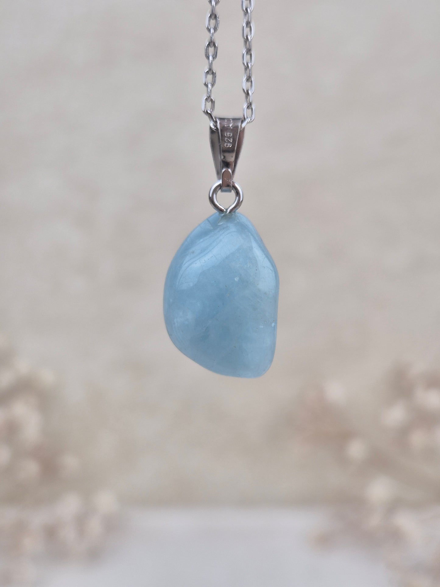 Aquamarin Anhänger (3), 925 Silber
