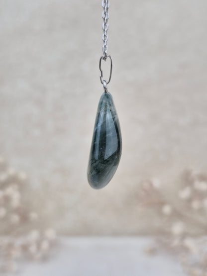 Moosachat Anhänger (2), 925 Silber