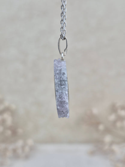 Flieder Amethyst Stalaktit Anhänger, 925 Silber