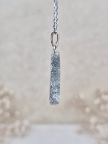 Grüner Amethyst Stalaktit Anhänger, 925 Silber
