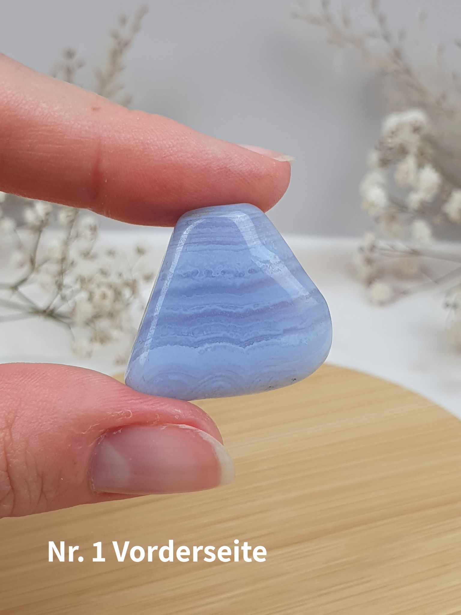 Verschiedene blaue Chalcedon Trommelsteine