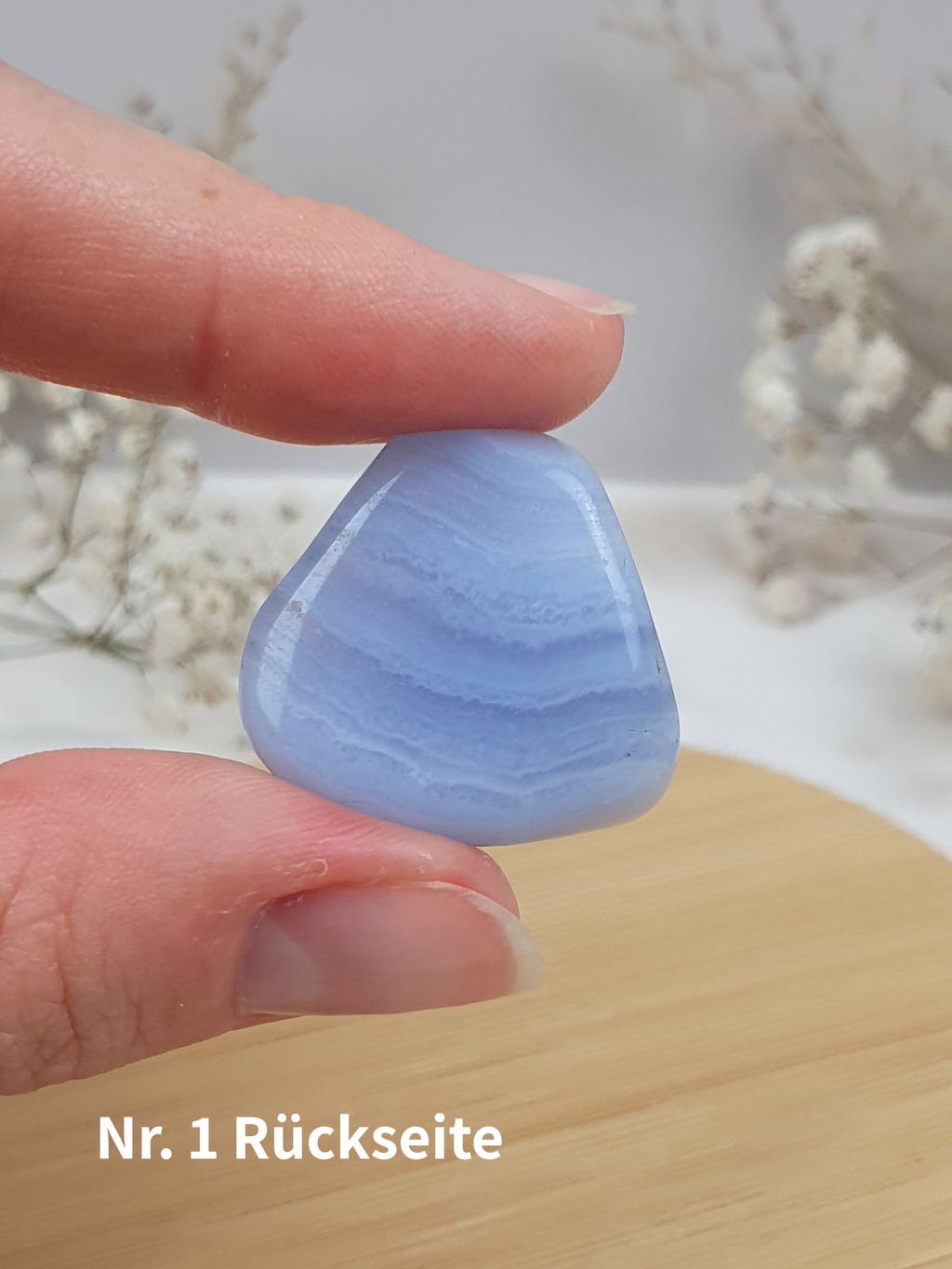 Verschiedene blaue Chalcedon Trommelsteine