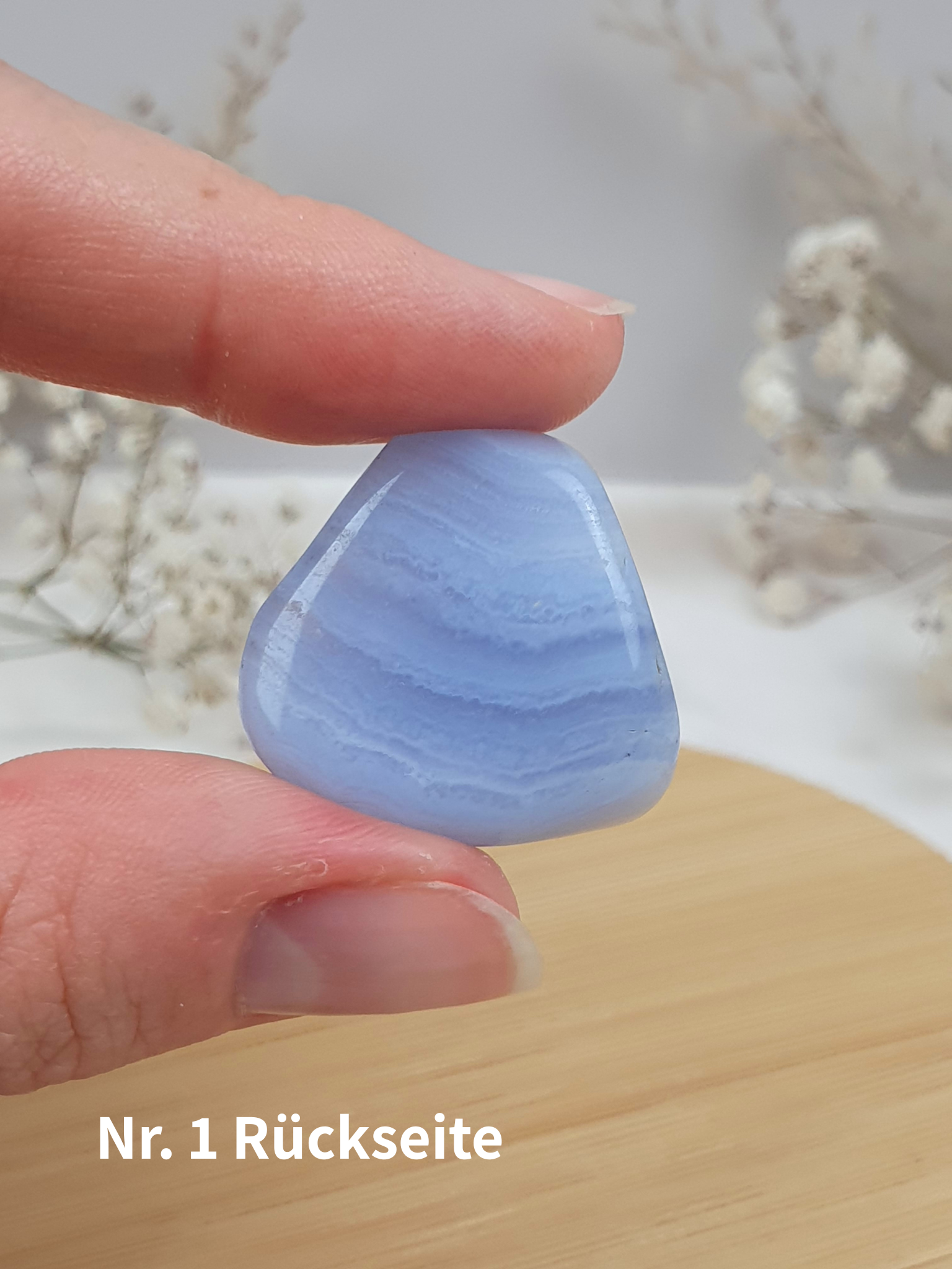 Verschiedene blaue Chalcedon Trommelsteine