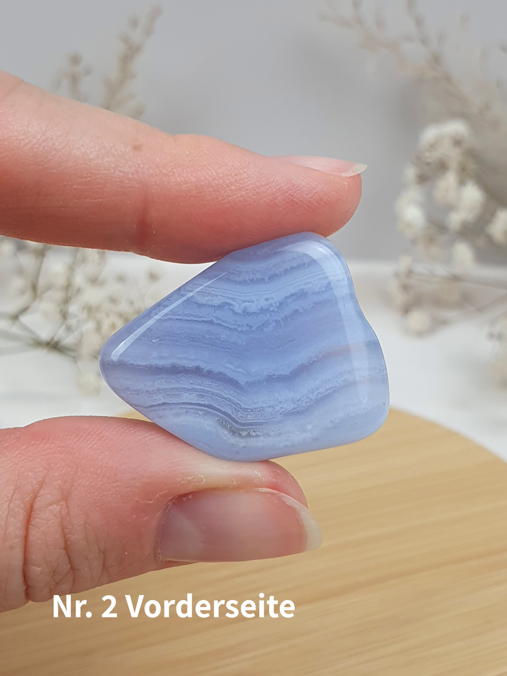 Verschiedene blaue Chalcedon Trommelsteine