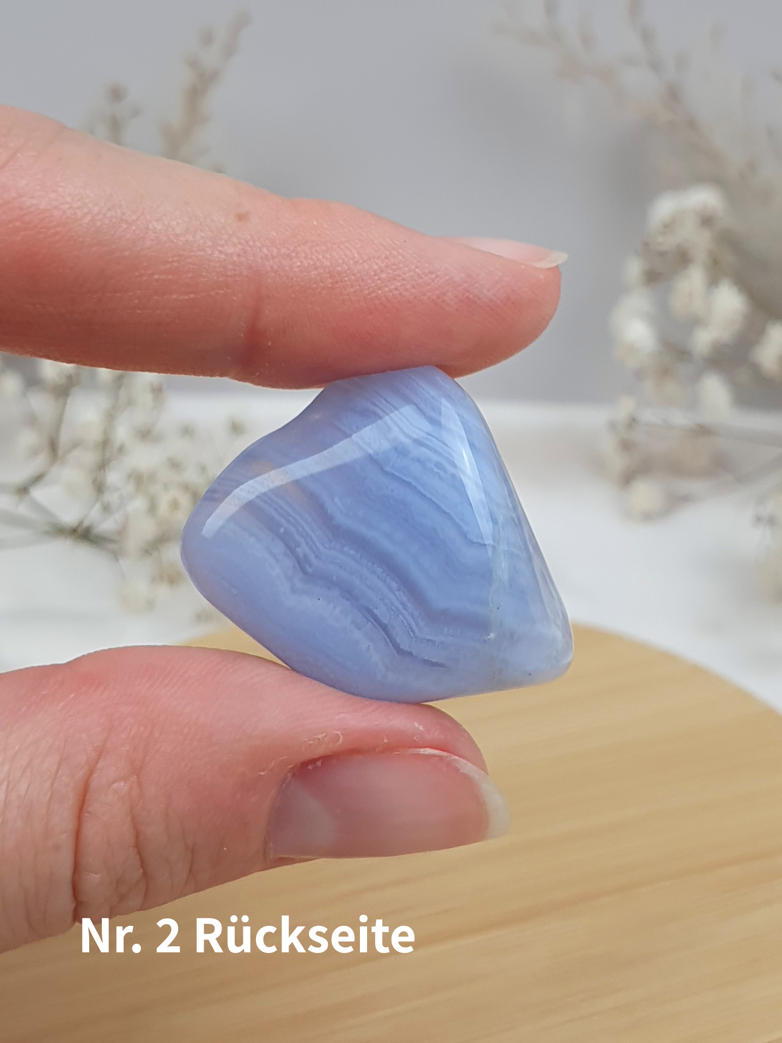 Verschiedene blaue Chalcedon Trommelsteine