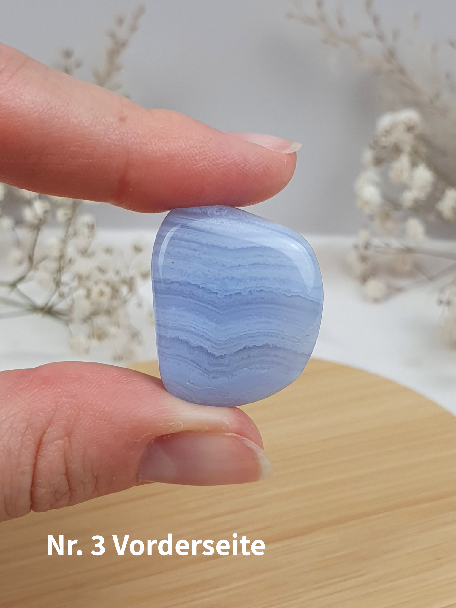 Verschiedene blaue Chalcedon Trommelsteine