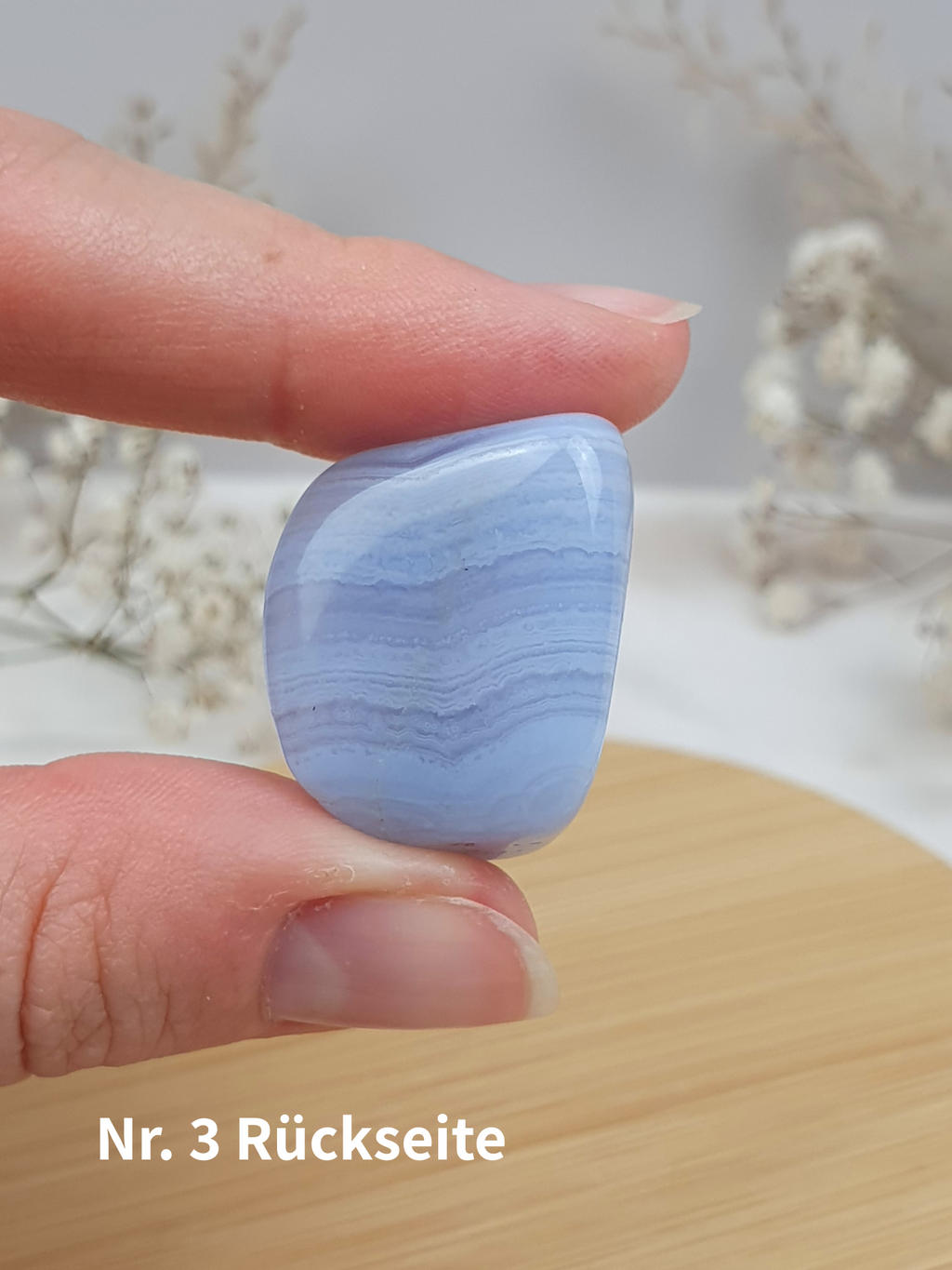Verschiedene blaue Chalcedon Trommelsteine
