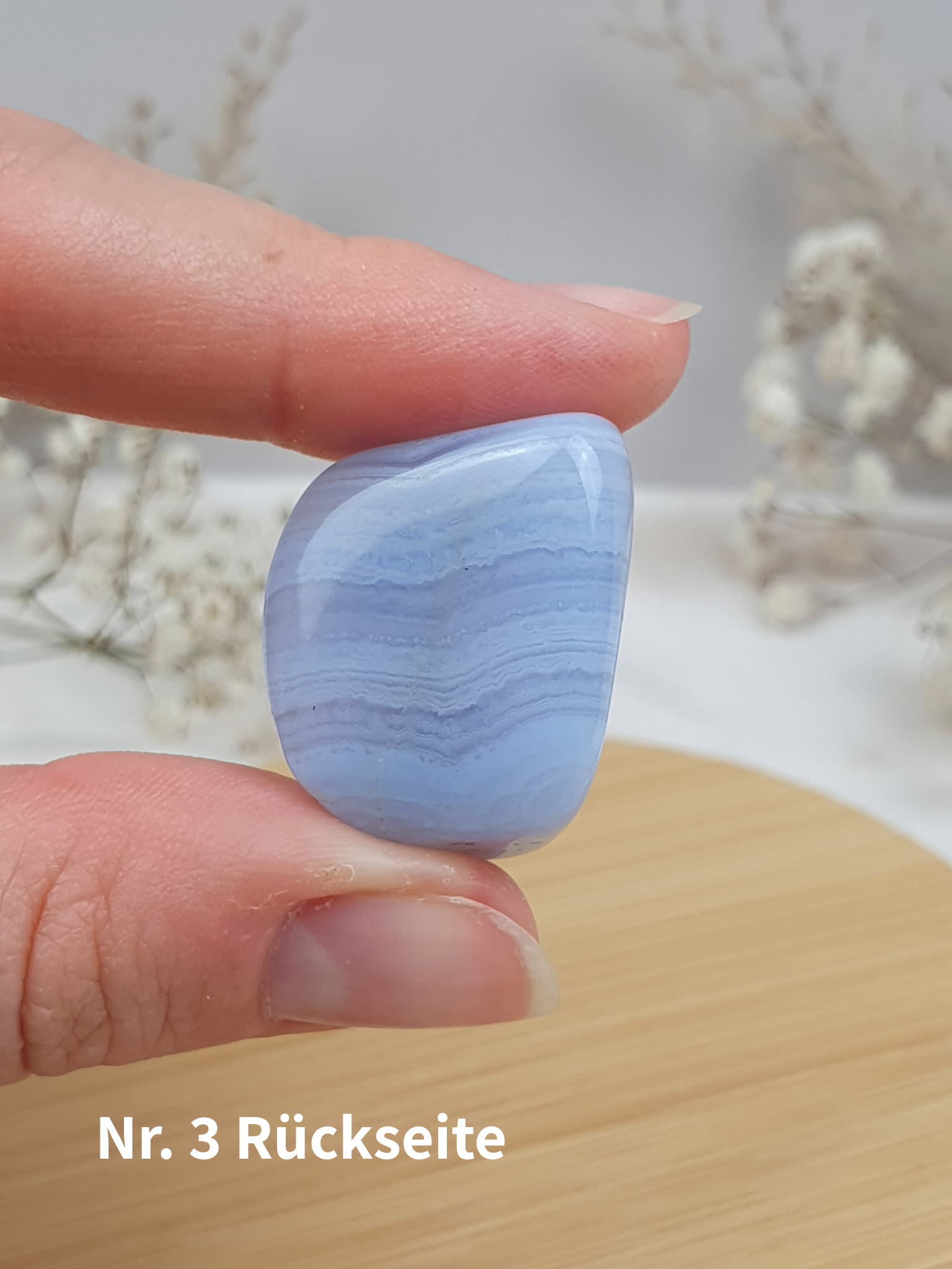 Verschiedene blaue Chalcedon Trommelsteine