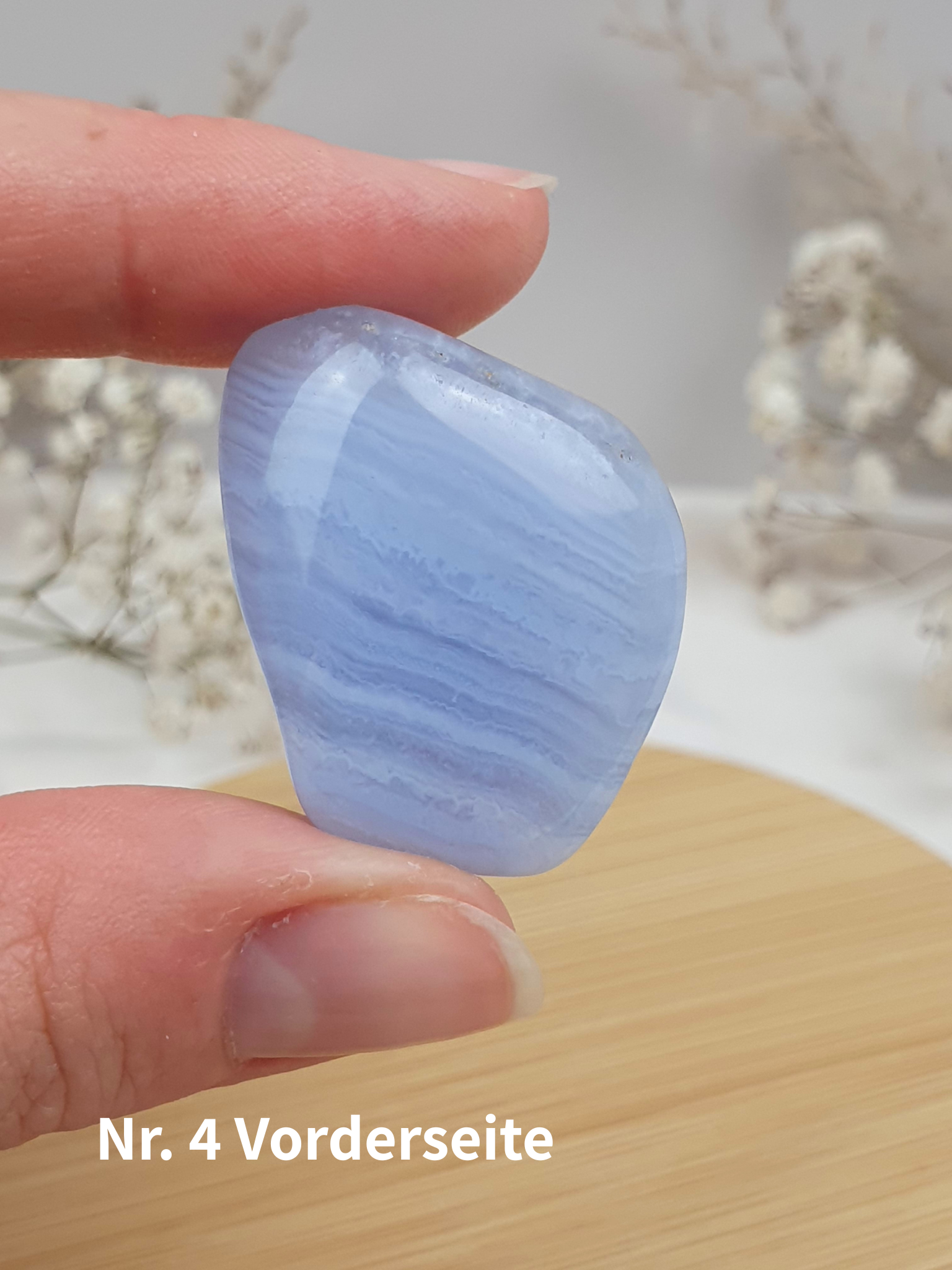 Verschiedene blaue Chalcedon Trommelsteine