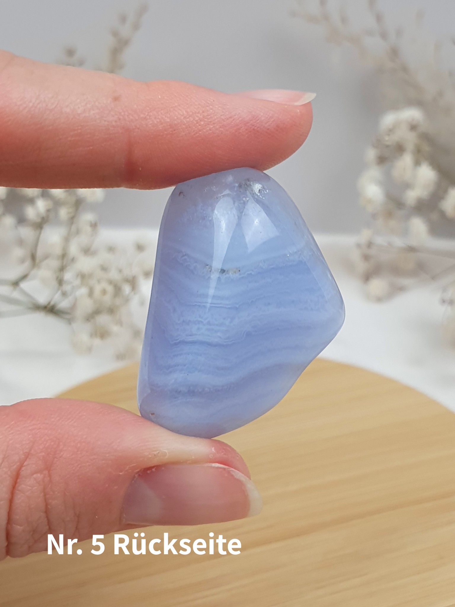 Verschiedene blaue Chalcedon Trommelsteine