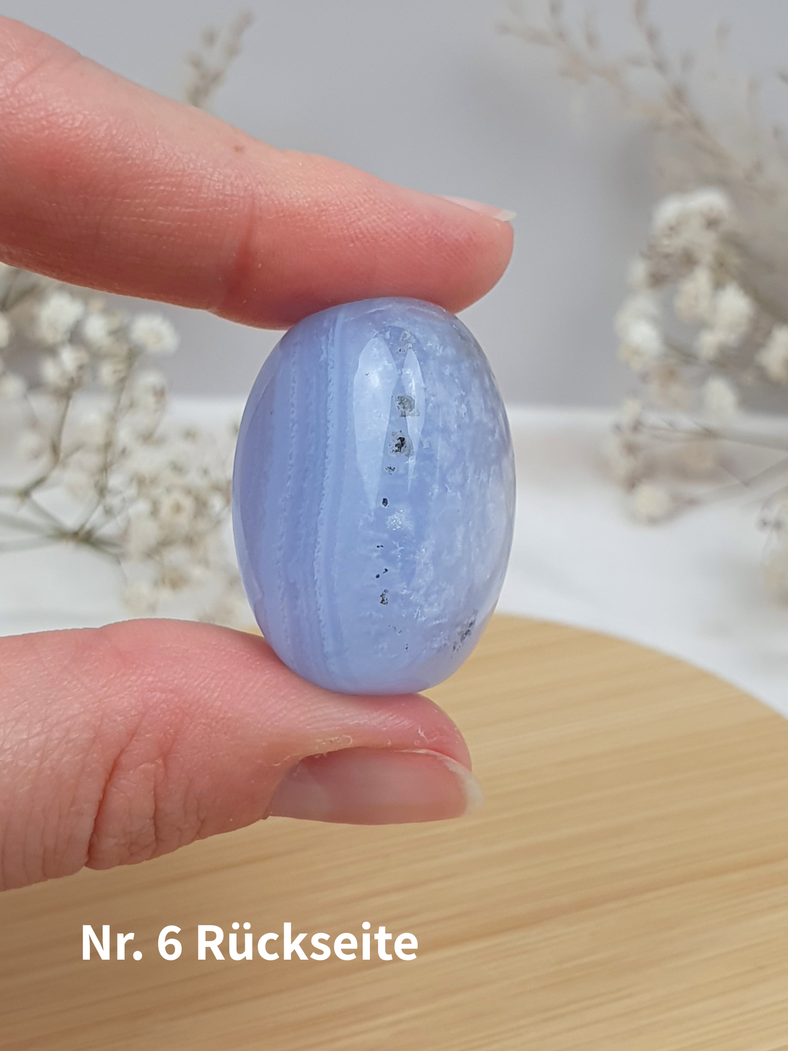 Verschiedene blaue Chalcedon Trommelsteine