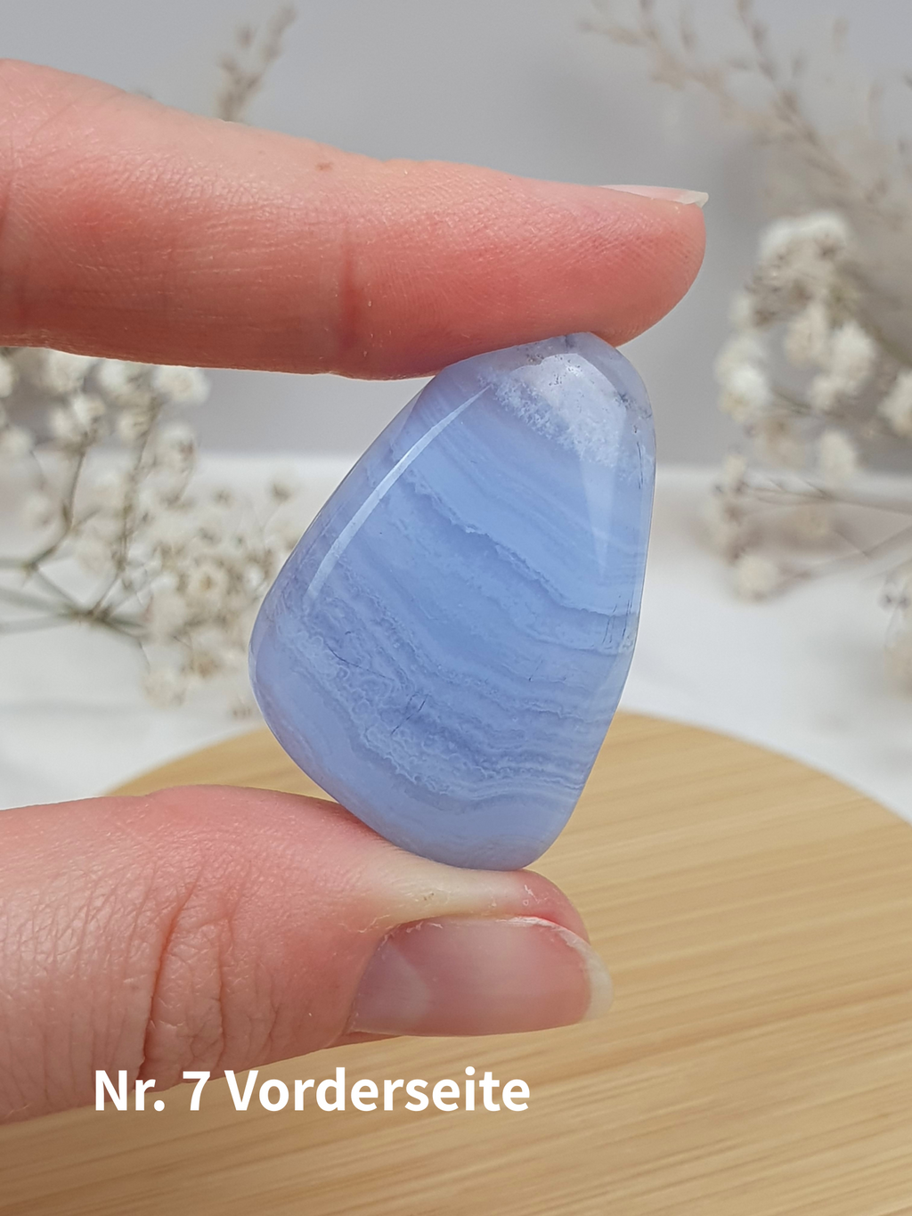 Verschiedene blaue Chalcedon Trommelsteine