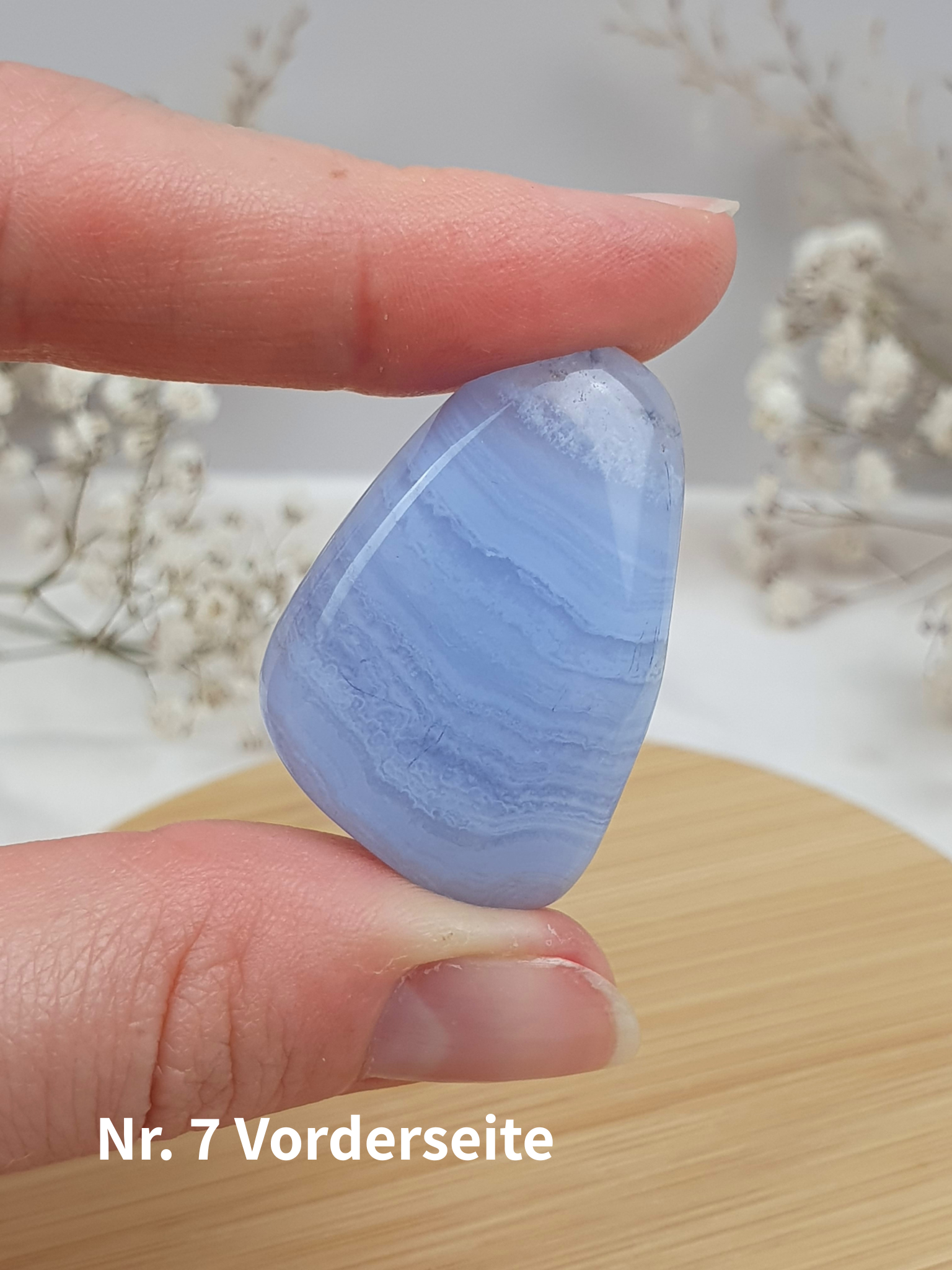Verschiedene blaue Chalcedon Trommelsteine
