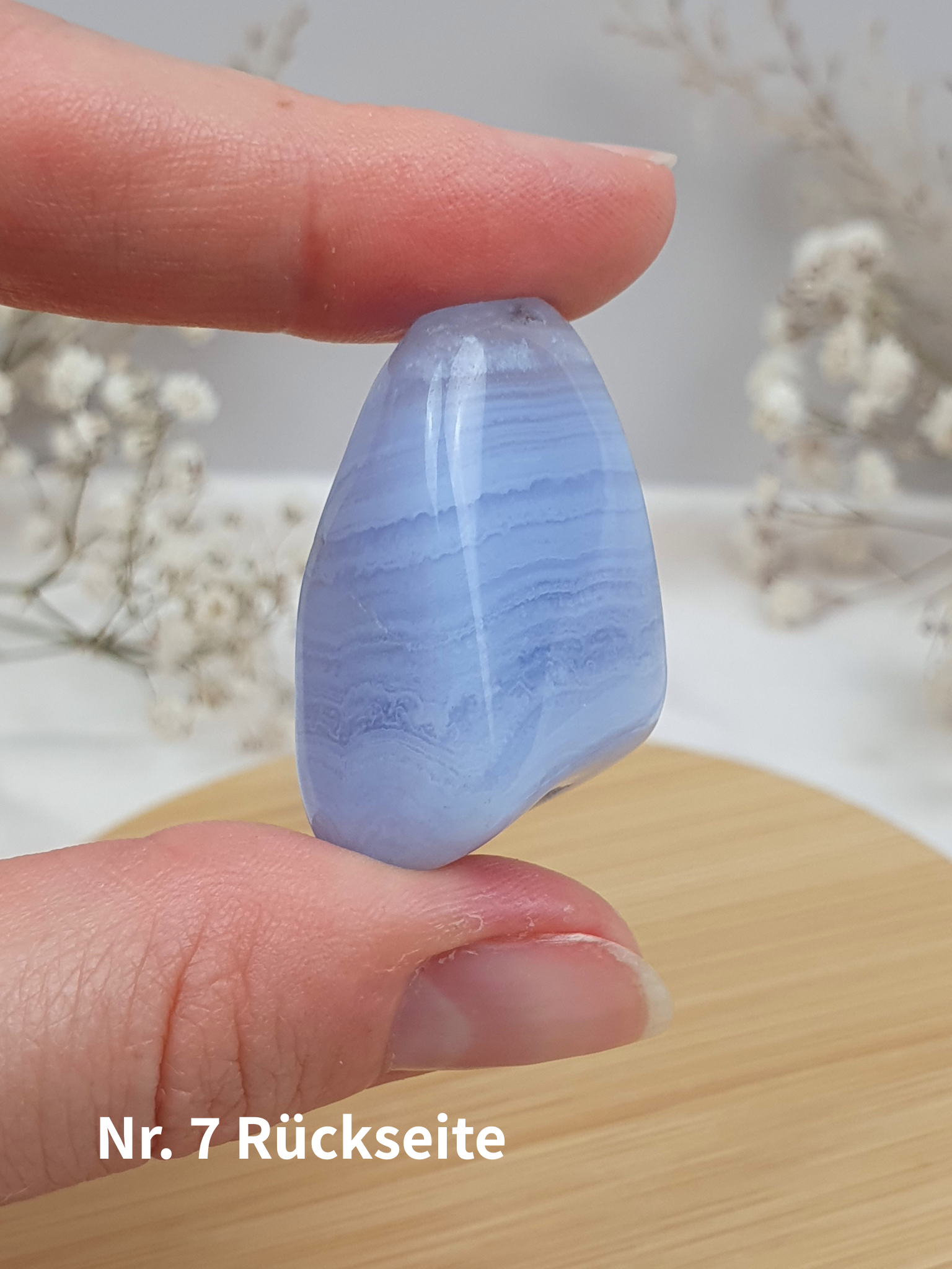 Verschiedene blaue Chalcedon Trommelsteine