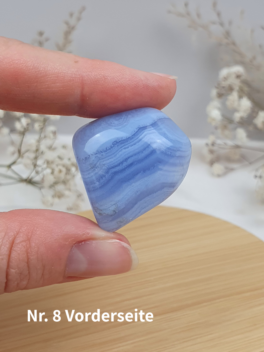 Verschiedene blaue Chalcedon Trommelsteine