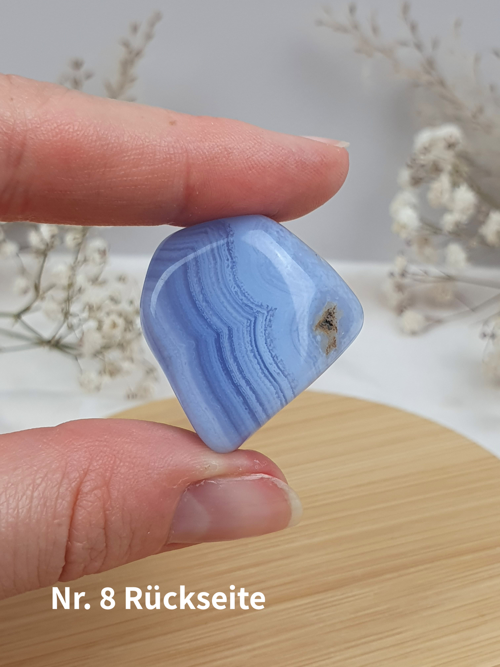 Verschiedene blaue Chalcedon Trommelsteine
