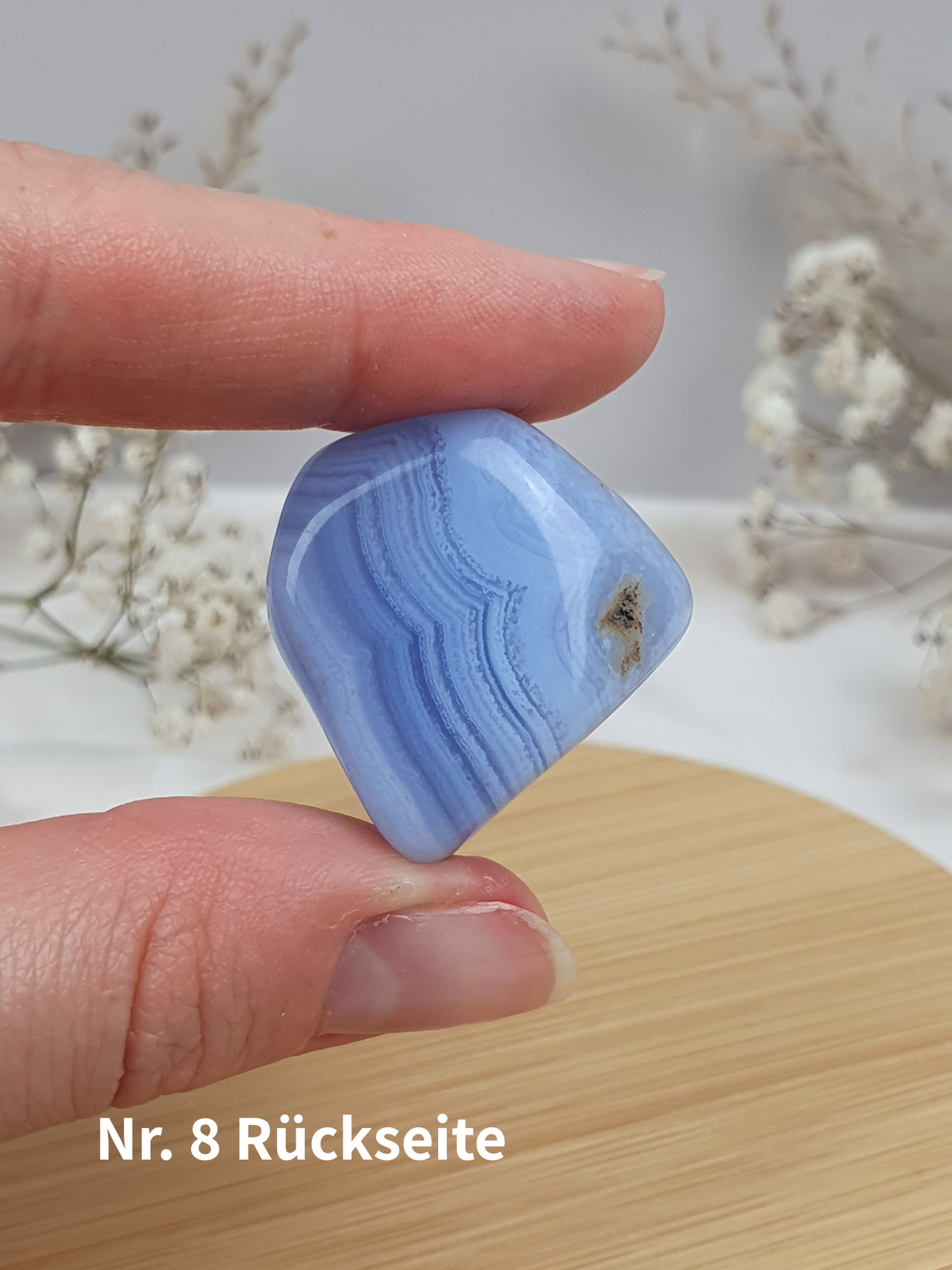 Verschiedene blaue Chalcedon Trommelsteine