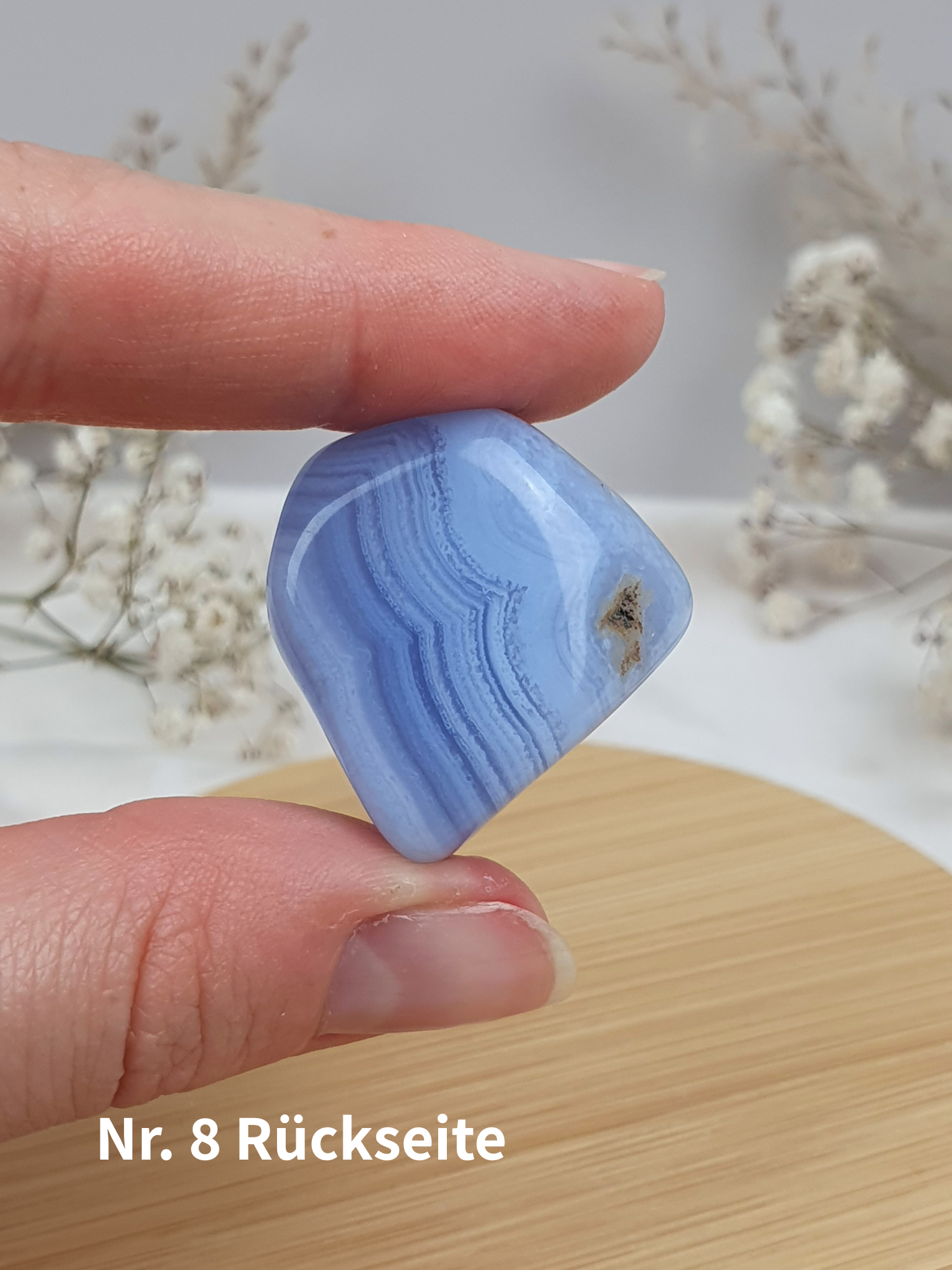Verschiedene blaue Chalcedon Trommelsteine